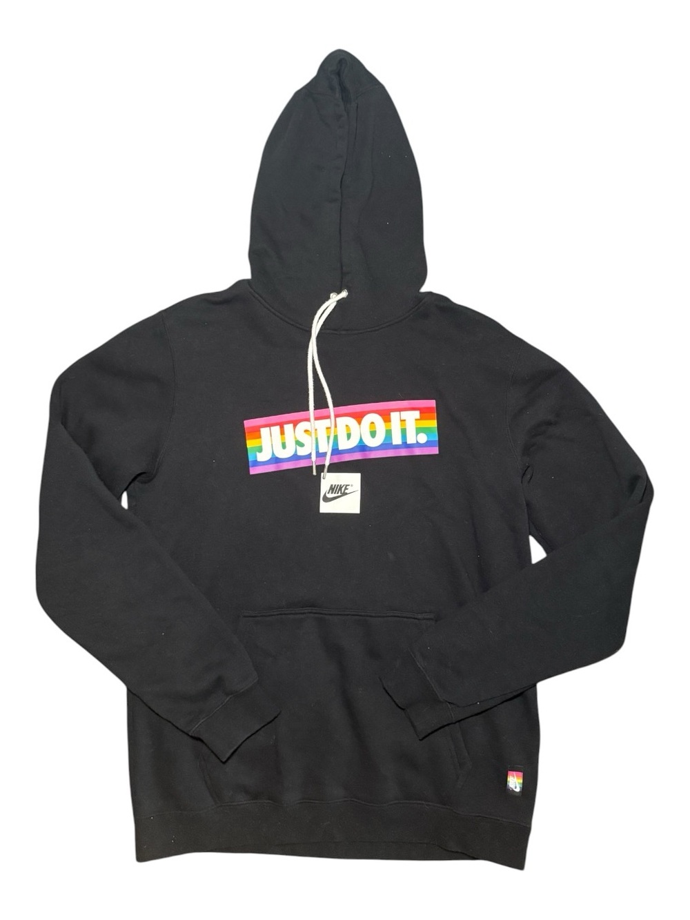 Nike Just Do It Pride Rainbow Pullover Hoodie Black Men’s M